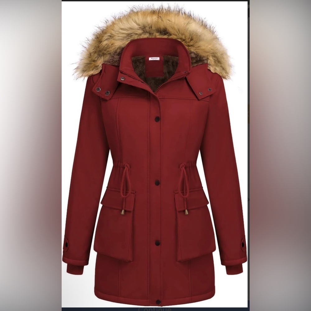 NWT Beyove Women's Waterproof Winter Parka with Removable HoodFaux Fur Lining